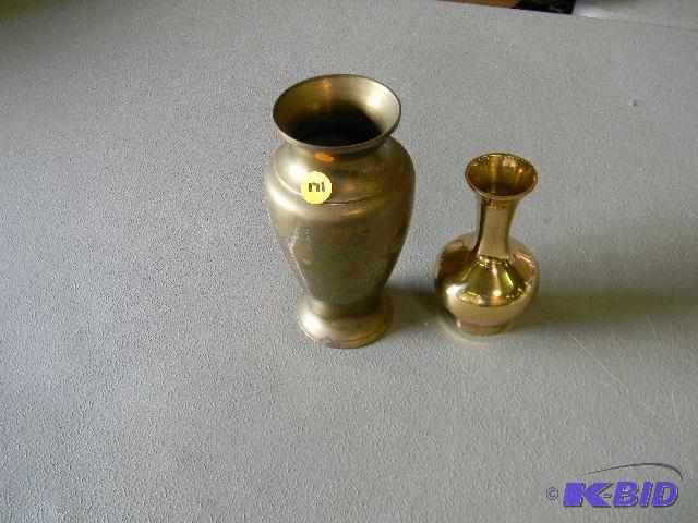 Two small brass vases...