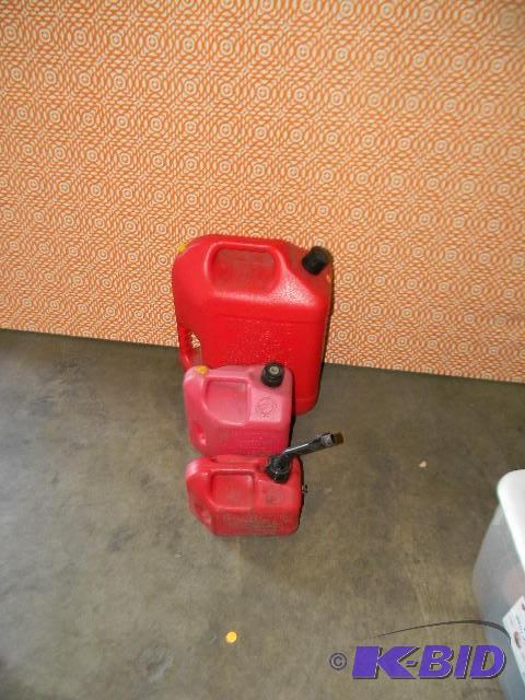 Lot of 3 gas cans - 1 gallon, 2 gal...