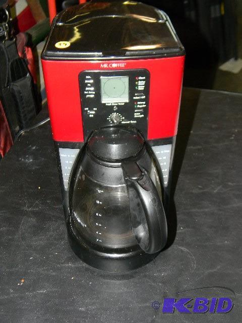 Mr. Coffee red and black coffee pot...