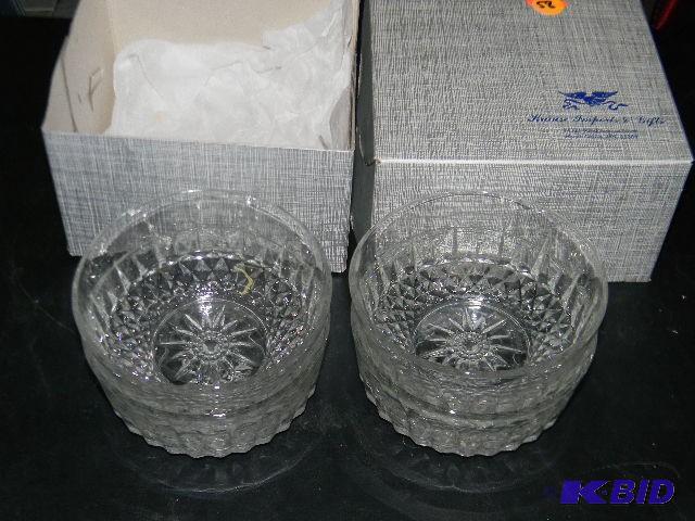 Lot of 4 crystal candy dishes in gi...