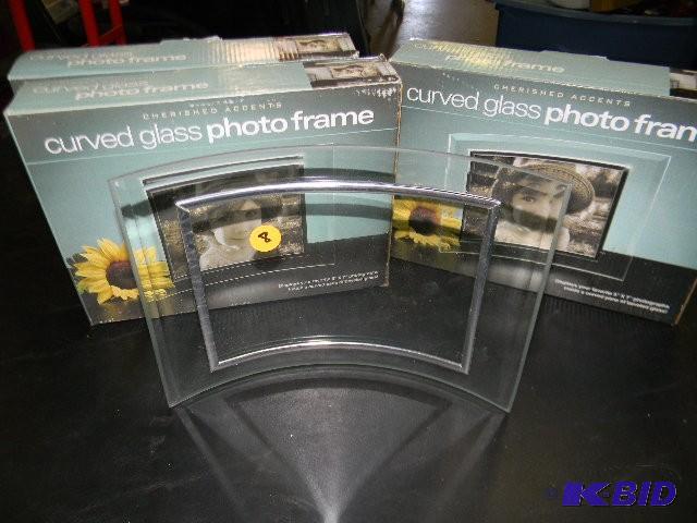 Lot of 4 curved glass picture frame...
