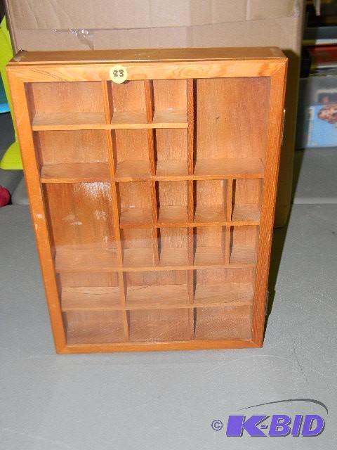 Wooden trinket case with door...
