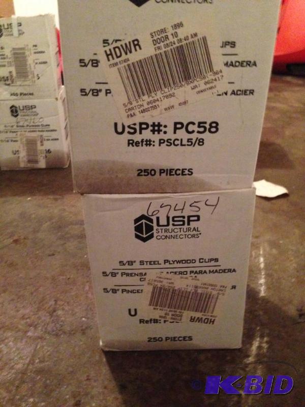 lot 10 image: USP - 58" Steel plywood clips...