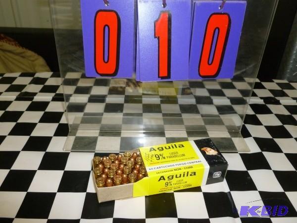 Box of 50 rounds. 9 mm aguila 124 g...