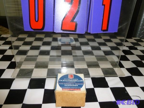 Box of 9 mm inter arms ammo. 25 pie...