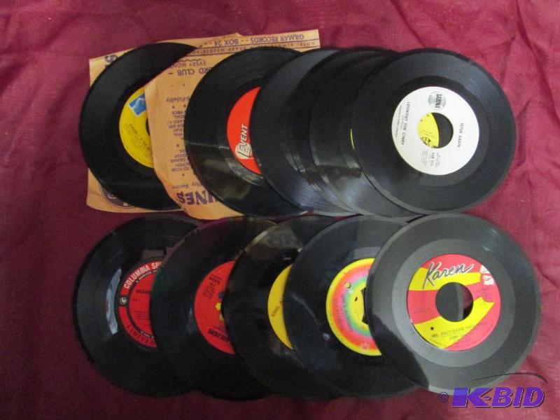 Lot of vintage 45 vinyl records. Ar...