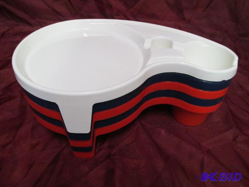 Stack of food trays with built in c...