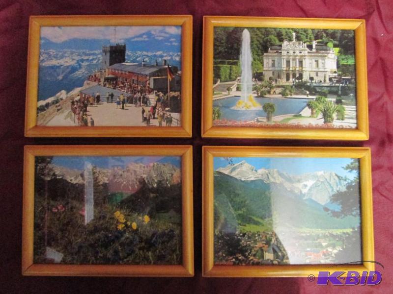 Lot of framed scenery pictures....