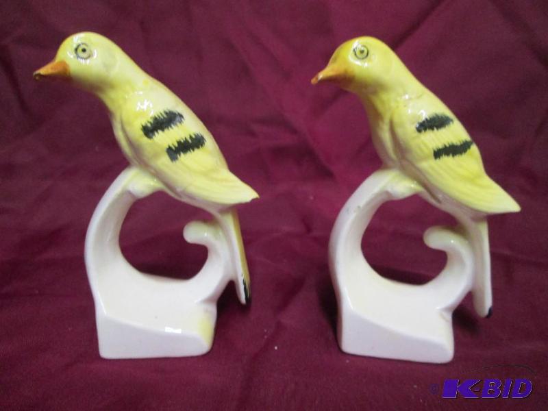 Pair of vintage canary napkin holde...