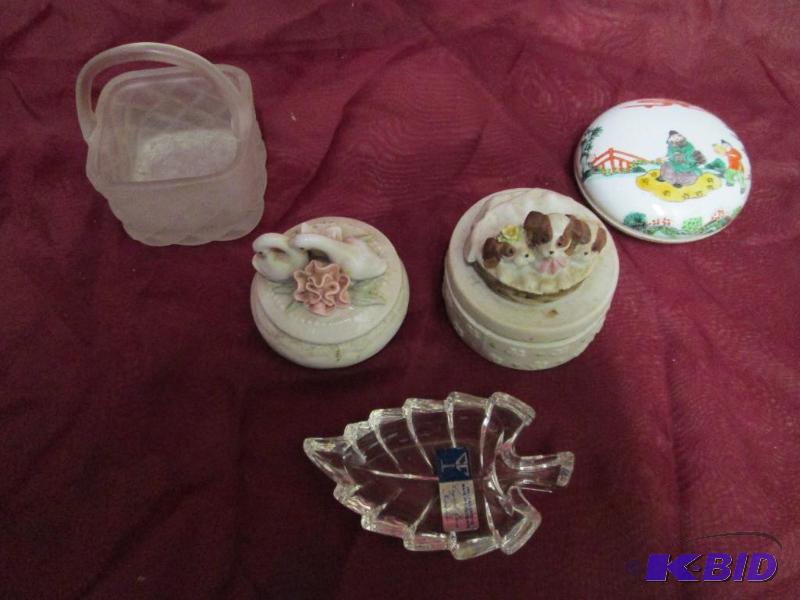 Vintage porcelain trinket boxes all...