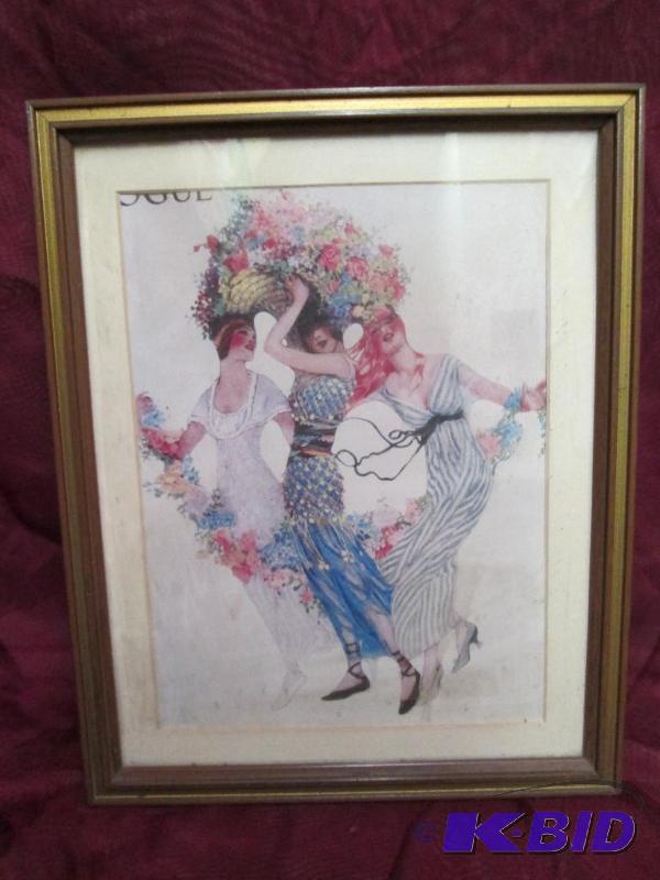 Vintage print of ladies dancing in ...