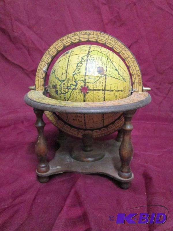 Nice vintage globe with wooden stan...