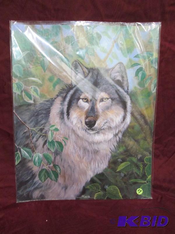 Very nice lithograph print of a wol...