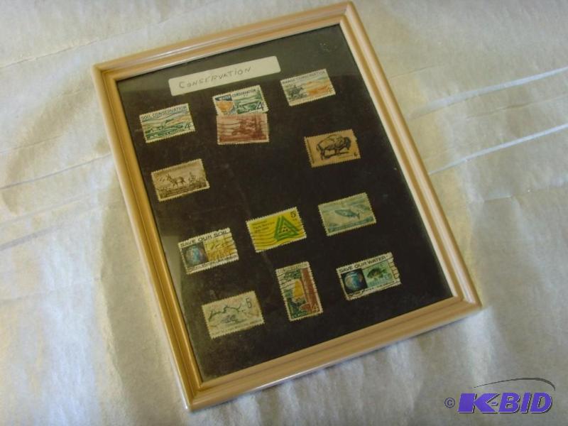 Framed set of Conservation Stamps