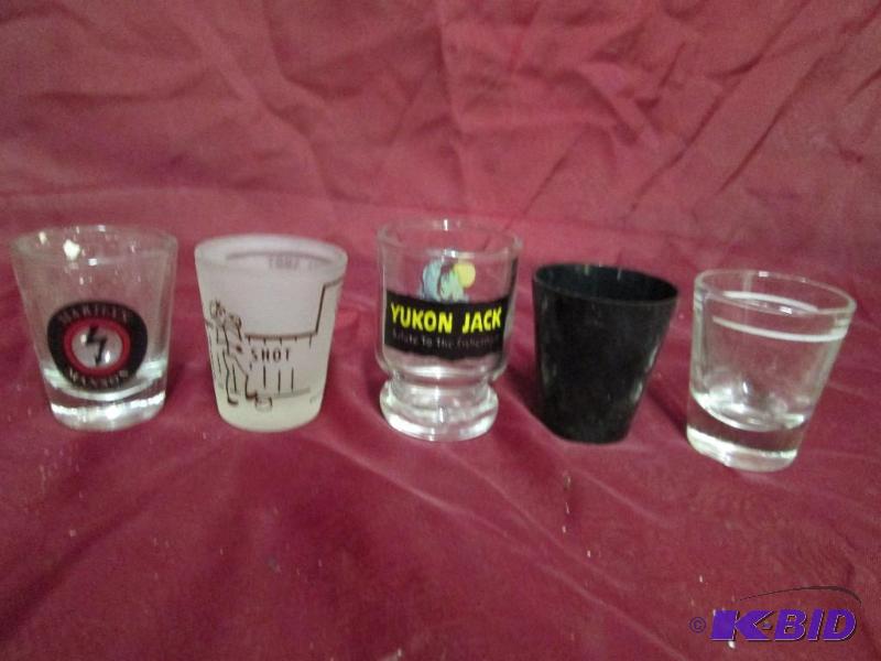 lot 36 image: Lot of 5 shot glasses....