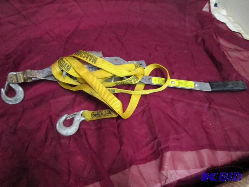 lot 76 image: Tow rope and rachet....