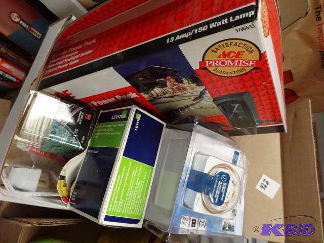 New large lot electrical items...