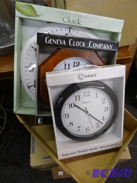 Lot of 3 New clocks, two have crack...
