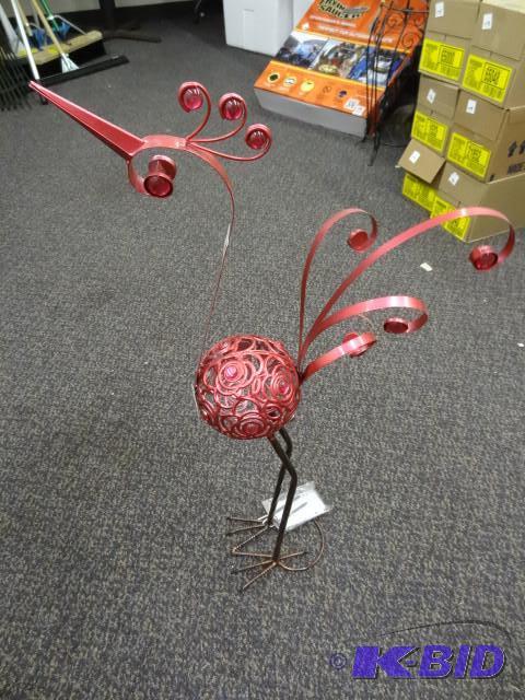 New Peacock lawn ornament pink, met...