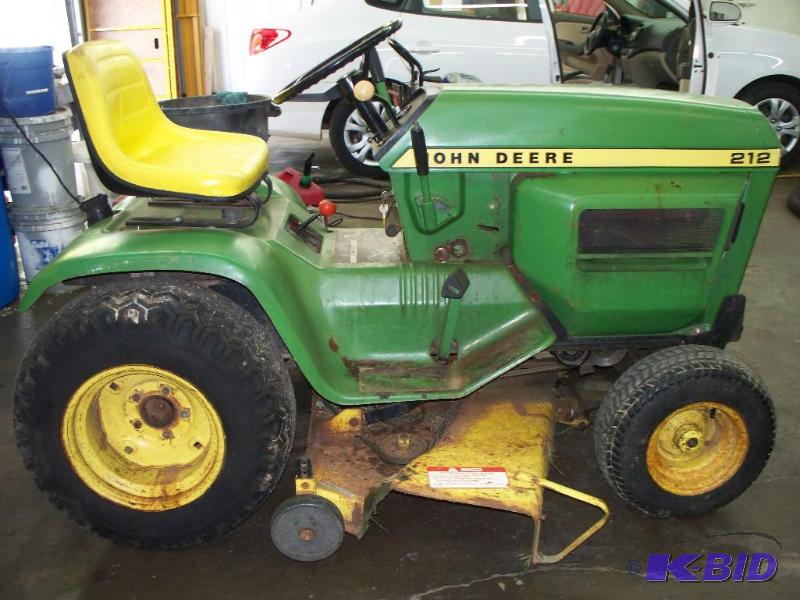 lot 2 image: John Deere mower with 12 HP Kohler ...