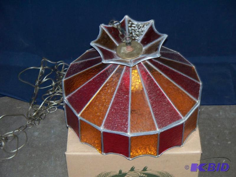 lot 52 image: POOL-BAR LIGHT REDGOLD GLASS "...