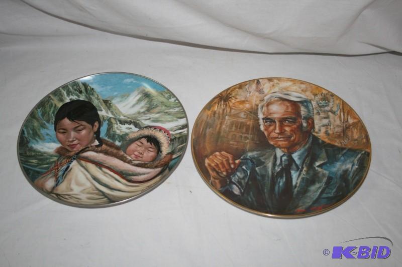 lot 135 image: 2 decorative plates numbered limi...