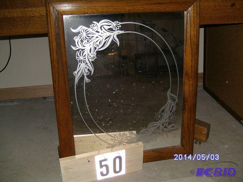 lot 50 image: Mirror with gray opaque pattern - 2...
