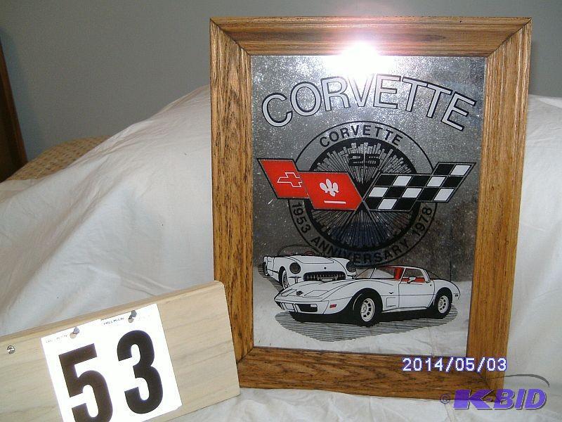 lot 53 image: Mirror with Corvette image - 11&quo...