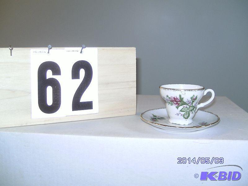 lot 62 image: China Teacup - White with floral pa...