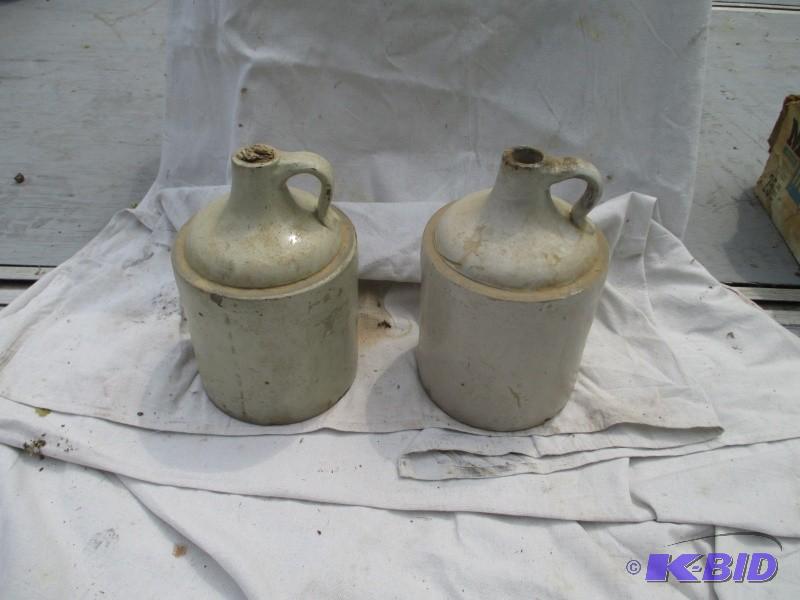 lot 99 image: 2 antique ceramic jugs, no cracks...