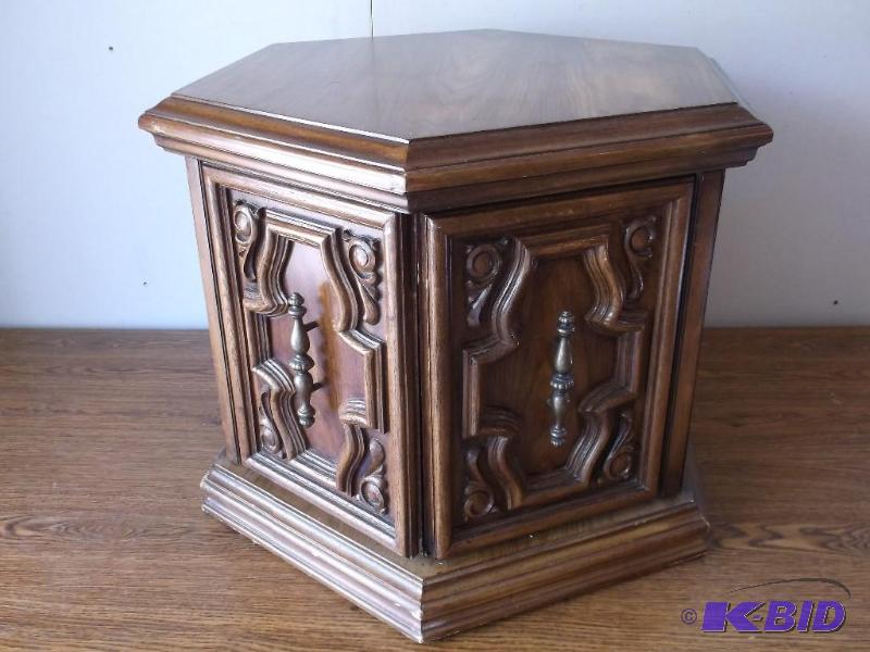 Octagon end table measuring 24&quot...