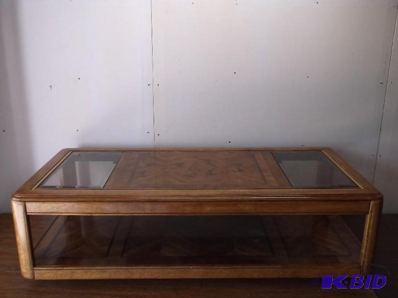 Coffee table solid wood with bevele...
