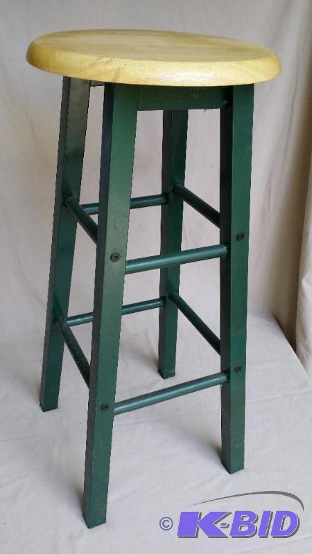 Steel based bar stool with wood sea...