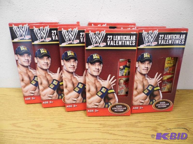 lot 12 image: 7 Boxes of Wrestling Valentines