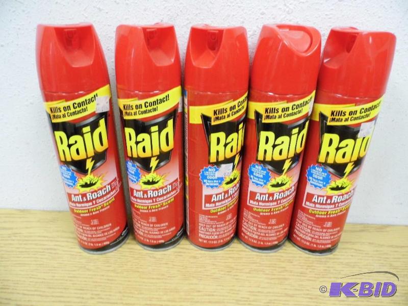 lot 49 image: 5 Cans of Raid Ant & Roach