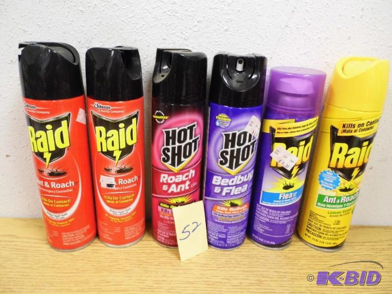 lot 52 image: Raid Ant, Roach, Bed Bug, Hot Shot