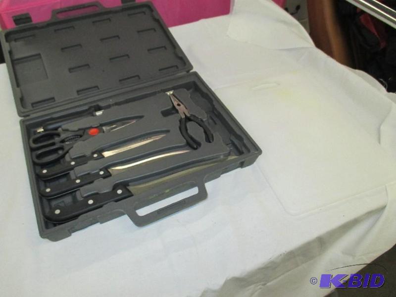 Knife  Sissors, Pliers, Cutting Board