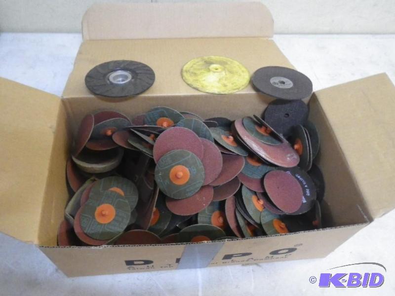 Box of sanding discs and cutoff whe...