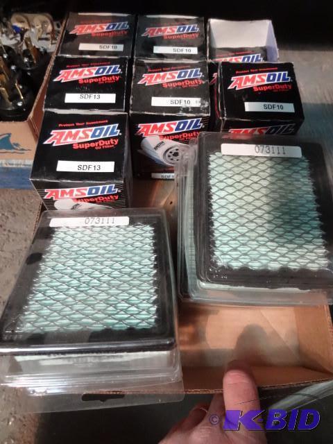 Box of oil filters and air filters...