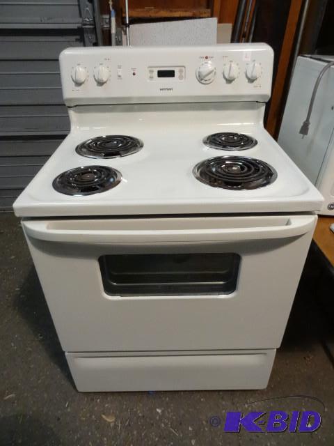 Hot point electric stove and oven. ...