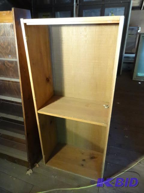 Wood shelf unit. 26 x 14 x 57. Loca...