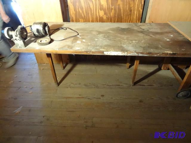 Wood deck bench with mounted electr...