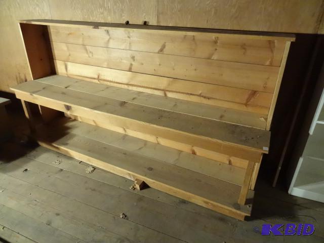 Wood shelving unit. 95 x 21 x 49...
