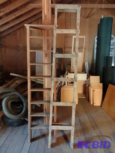 2 wood ladders....