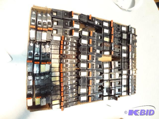 Box of misc circuit breakers. Mostl...