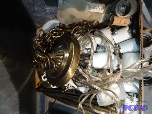 Box of misc light fixture parts...