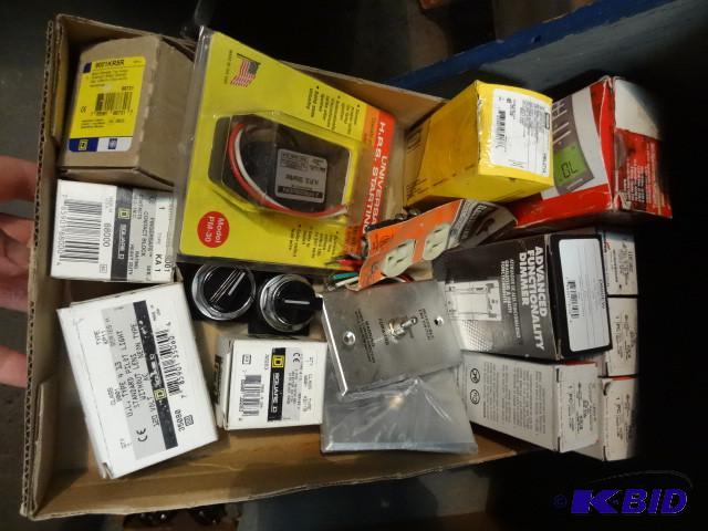 Box of misc electrical controls and...