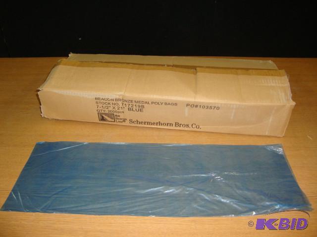 Blue Poly Bags, 7 12in x 21in, Lot...