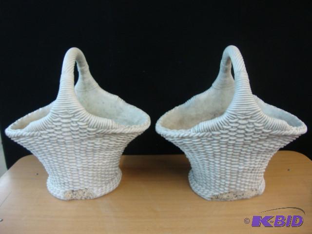 Concrete Baskets, lot of 2, 28in ta...