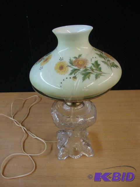 Floral Kerosene-Style Lamp With Sha...
